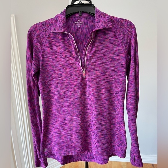Athleta XS quarter zip pullover top athletic wear with thumb holes - Picture 1 of 15